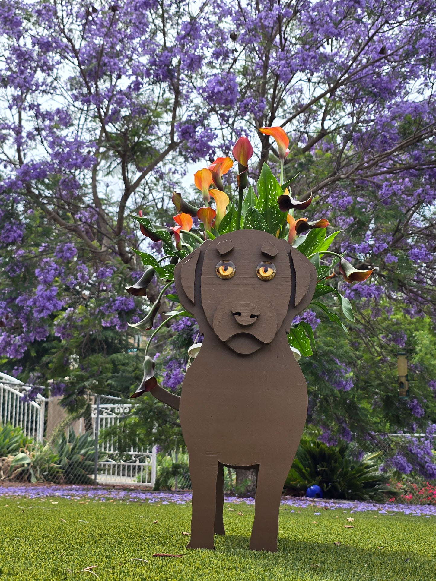 Chocolate Labrador Planter Box