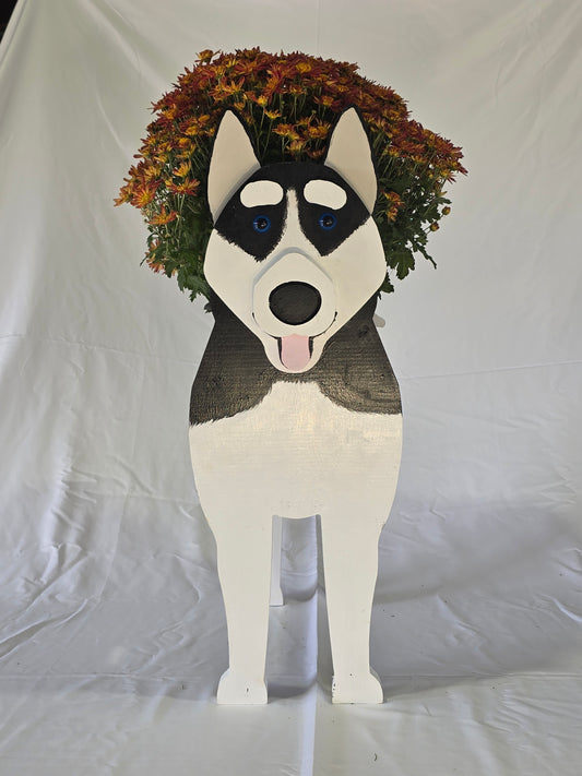 Siberian Husky Planter Box